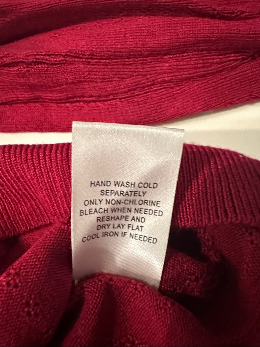 Daniel Rainn Raspberry Red Cable-Knit V-Neck Button Cardigan - Picture 6 of 6